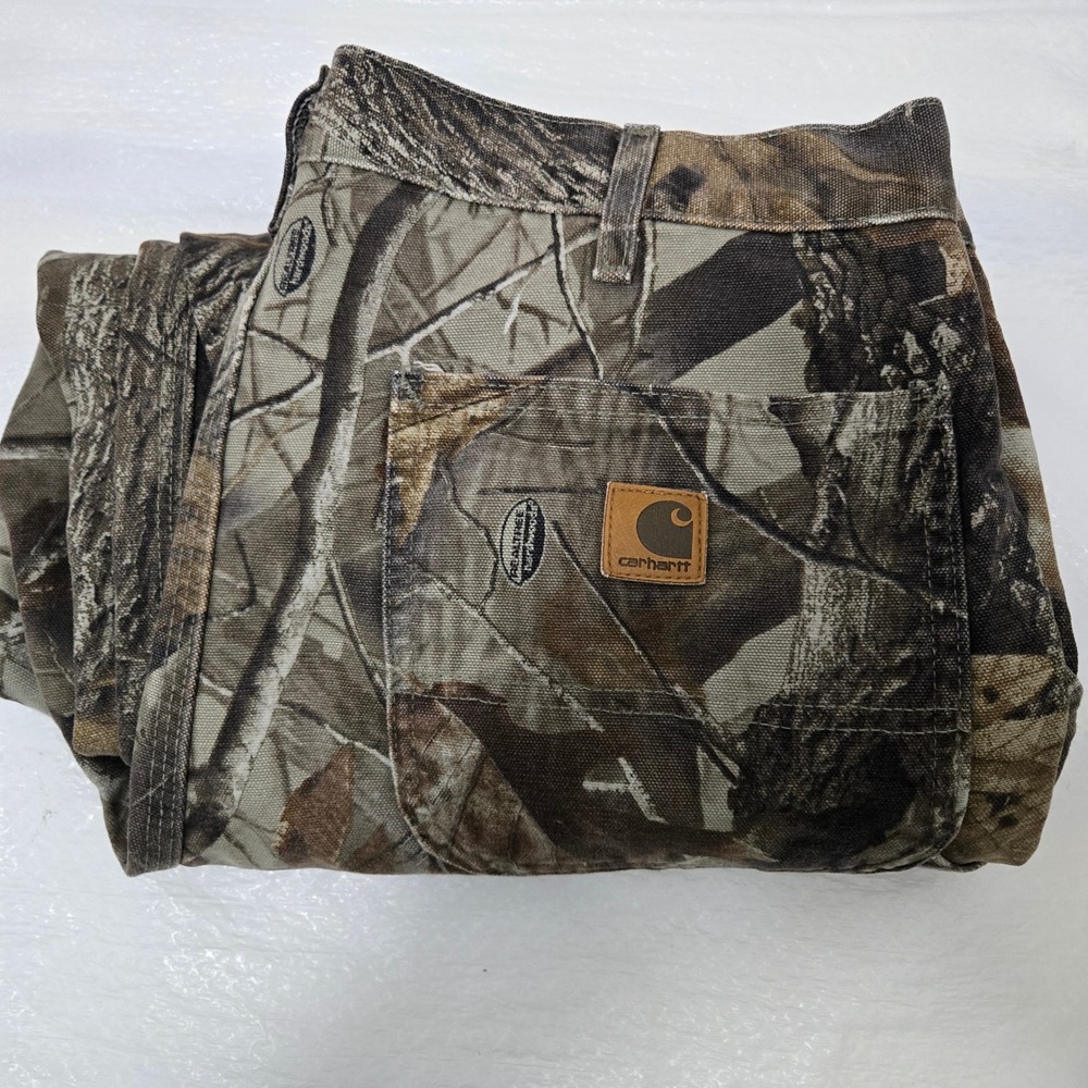 Carhartt B158 CMO Realtree Hardwoods Camo Dungaree Fit Pants 36x34 Mens